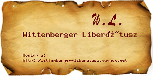 Wittenberger Liberátusz névjegykártya